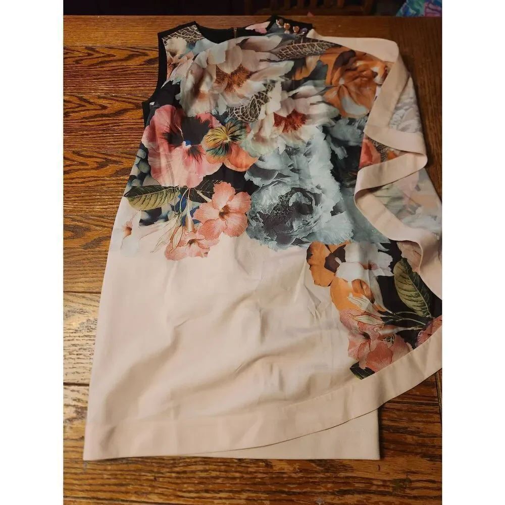 Ted Baker  White Tangled Floral Printed Tunic dress sz 1 (US 4)